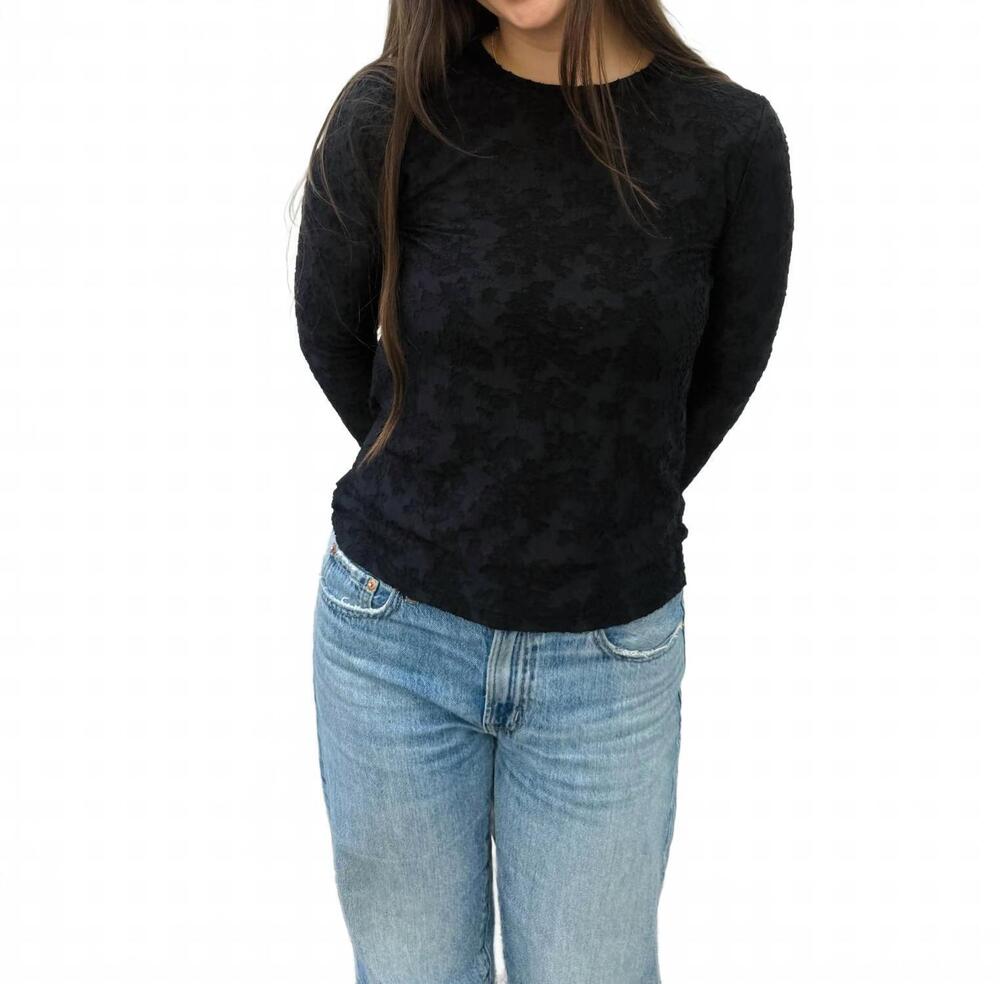 NEW DYLAN women's long sleeve knit tee in black